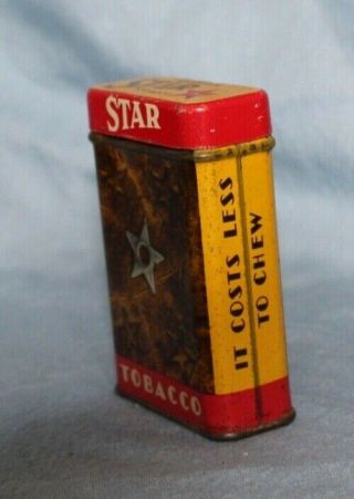 RARE VINTAGE Star Tobacco Vertical Pocket Tin Liggett & Myers Tobacco Co 3
