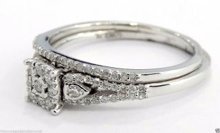 14k White Gold Vintage Engagment Twist Style Diamond Wedding Bridal Set Ring 2