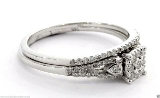 14k White Gold Vintage Engagment Twist Style Diamond Wedding Bridal Set Ring 3