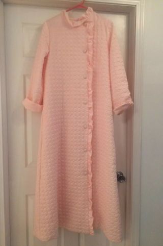 Nwt Vintage Barbizon Pink Seraphim Satin Quilted Robe Housecoat Puffer Size M