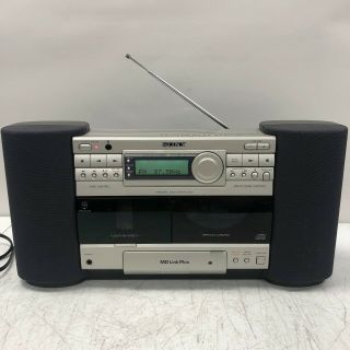 Vintage Sony Zs - D7 Cd/cassette/radio Boombox W/md Link And Megabass Rare