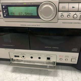 Vintage Sony ZS - D7 CD/Cassette/Radio BoomBox w/MD Link and Megabass RARE 5