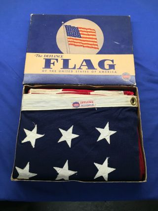 Vintage Ww2 Era 48 Star American U.  S.  Flag 4 