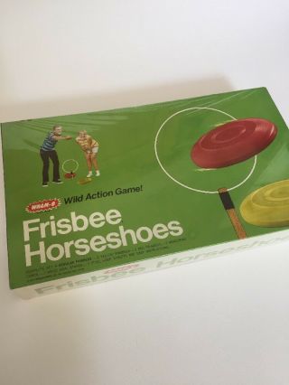 4 Vintage 1973 Wham - O Frisbees Red & Yellow Frisbee Horseshoes Nos