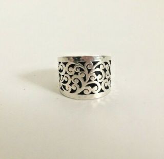 Lois Hill Tapered Cutout Cigar Band Sterling Silver Ring Size 6