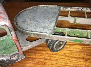 Vintage Smitty Toys Tractor Trailor Truck Flatbed Solid Body Smith Miller Calif 3