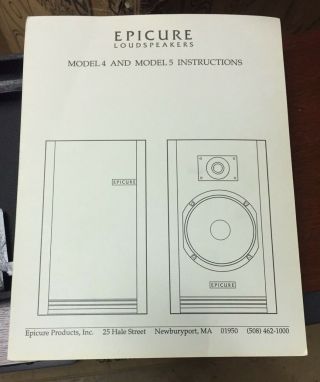 Vintage Epicure Model 5v 5 Book Shelf Speakers Rare 12