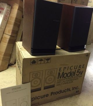 Vintage Epicure Model 5v 5 Book Shelf Speakers Rare