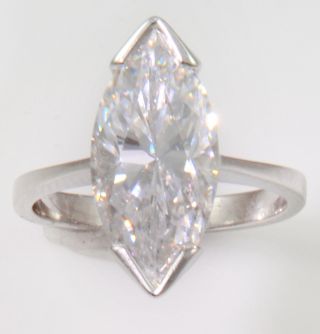 4 Ct Marquise Ring Vintage Top Russian Cz Moissanite Simulant Ss Size 9