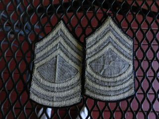 Master Sergeant Rank Chevrons Wool Patches WWII US Army 2