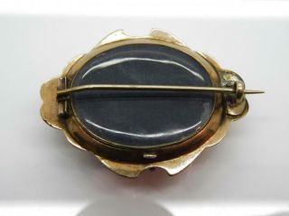 Antique Victorian Mourning Pin Brooch 14KT Gold Filled 12.  9 Grams Purple Glass 2