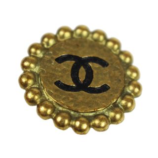 CHANEL CC Logos Circle Earrings Clip - On Gold Tone Vintage France Authentic P74 7