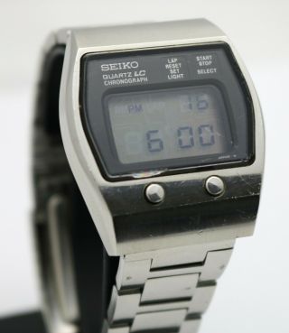 Vintage Seiko Quartz Lc Digital Lcd Watch 0634 - 5009 Retro Stopwatch Chronograph