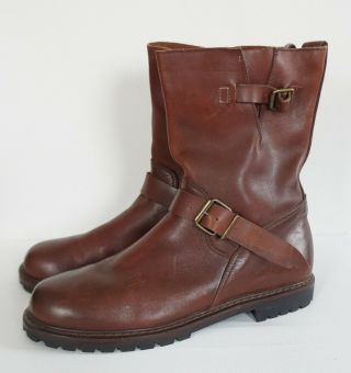 Vintage Ralph Lauren Country Brown Leather Engineer Motorcycle Boots Shoes 11d