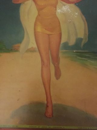 VINTAGE 1937 COCA COLA ADVERTISING TIP TRAY running Girl On The beach coke Tin 4