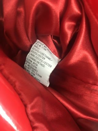 Vtg Bagatelle XL Shiny Red PVC Vinyl Raincoat Jacket Slicker Patent Trench Coat 8