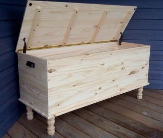 Custom Made Blanket Hope Chest Solid Wood Rustic Vintage Farmhouse Storage Trunk