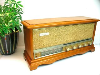 Vtg 50s 60s Sears Silvertone Tube Radio 6021 Am/fm W/ Phono Ipod Amplifier Input
