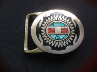 Tech - Ether Guild Limited Edition Belt Buckle,  Coral,  Turquoise,  Choctaw