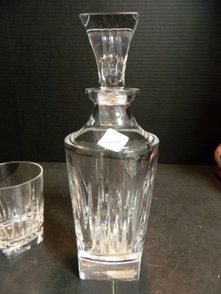 Vintage Signed Waterford Clarion Crystal Decanter,  (2) Whiskey Glasses Excellen 6