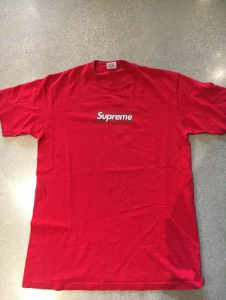 Vintage Vtg Supreme Red Box Logo T Shirt Size Medium 2003