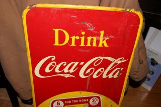 Vintage 1940 ' s Drink Coca - Cola Carton 6 Pack Tin Metal Sign Bottle Pop 4