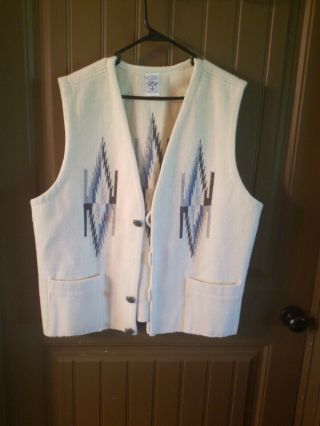 Vintage Ortegas Chimayo Hand Woven Wool Vest