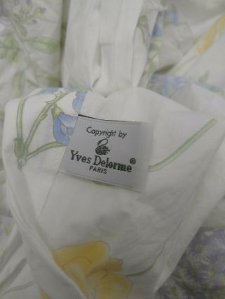 Yves Delorme Vintage King Floral Cotton Duvet Cover Made In France 3