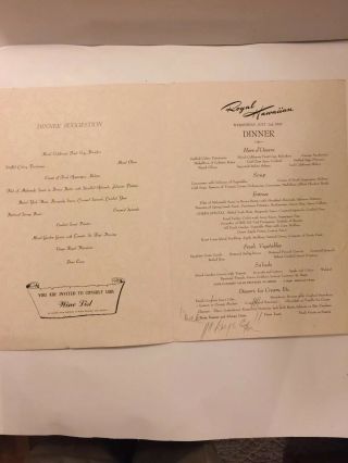 3 Vintage 1940’s Royal Hawaiian Hotel Menus 5