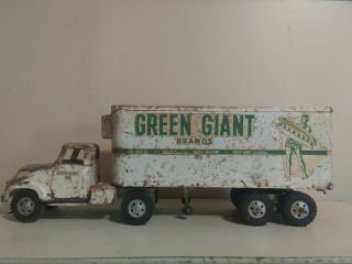 Vintage 1954 / 1955 Tonka Green Giant Co.  Transport - Semi Truck & Trailer