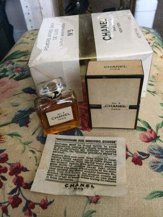 Rare Vintage Perfume Bottle Chanel No 5 Bottle/box 15 Ml/1/2 Oz From Paris