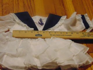 Vintage Martha ' s Miniatures We ' re Fussy girls nautical 6 - 9 months lace dress 4