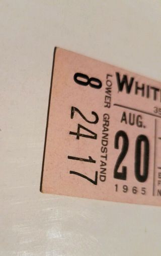 Beatles VINTAGE 1965 CHICAGO WHITE SOX Park Ticket 10
