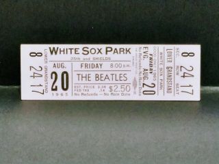 Beatles Vintage 1965 Chicago White Sox Park Ticket