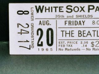 Beatles VINTAGE 1965 CHICAGO WHITE SOX Park Ticket 3