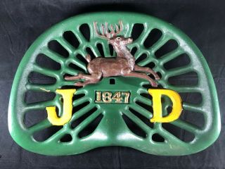 John Deere Tractor Seat 1847 Vintage Antique Style Solid Cast Iron 17 " X14 " Great
