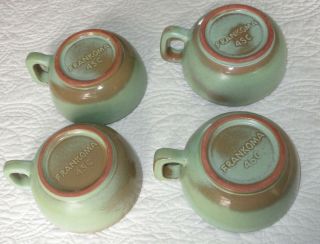 Vtg Frankoma Pottery Set of 4 Soup Chili Cups Mug Bowls 4SC LAZY BONES 1968 2