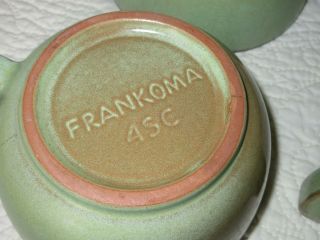 Vtg Frankoma Pottery Set of 4 Soup Chili Cups Mug Bowls 4SC LAZY BONES 1968 8