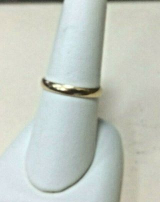 Vintage 14k Yellow Gold Wedding 3mm Band Ring Sz 8.  5 Weighs 2.  2 Grams