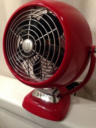 Vornado Red 2 Speed Fan Retro Vintage 11.  5 " Tall Gently No Box