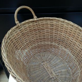 Basket Wicker Rattan 2 - Handle Laundry Basket Farm House vintage french antique 4