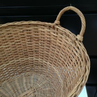 Basket Wicker Rattan 2 - Handle Laundry Basket Farm House vintage french antique 5