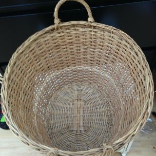 Basket Wicker Rattan 2 - Handle Laundry Basket Farm House vintage french antique 6