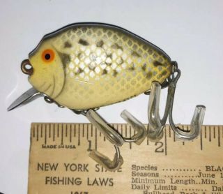 Stunning Vintage Wooden Heddon Punkinseed Lure Crappie Color Ex - Paint On Belly