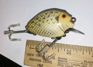 Stunning Vintage Wooden Heddon Punkinseed Lure Crappie Color Ex - Paint On Belly 2