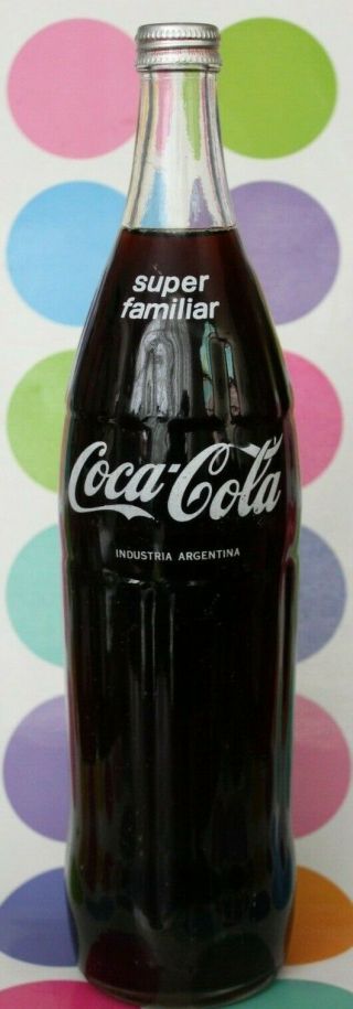 Argentina Coca Cola Big Tall Bottle Acl Rare 1 Litro Vintage Old Familiar
