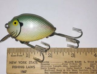 Stunning Vintage Wooden Heddon Punkinseed Lure Shad Color Ex - Paint On Belly