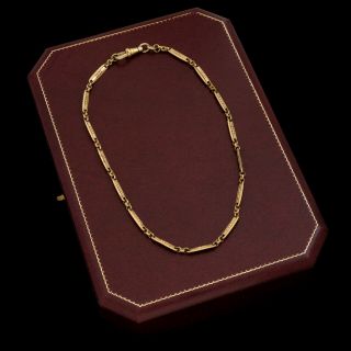 Antique Vintage Nouveau 14k Gold Filled Gf Hamilton & Hamilton Chain Necklace
