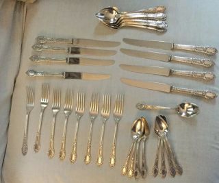 33 Pc Oneida Community Rendezvous/ Old South Silverplate Forks,  Spoons & Knives