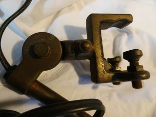 Vintage Industrial Articulating Telescoping Work Light Rounded Arrow Clamp 12